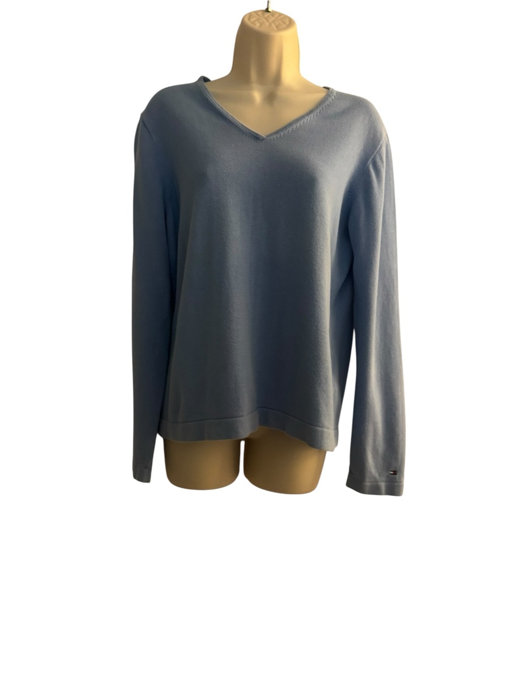 Tommy Hilfiger Golf Lightweight V-Neck Sweater - Light Blue-Large